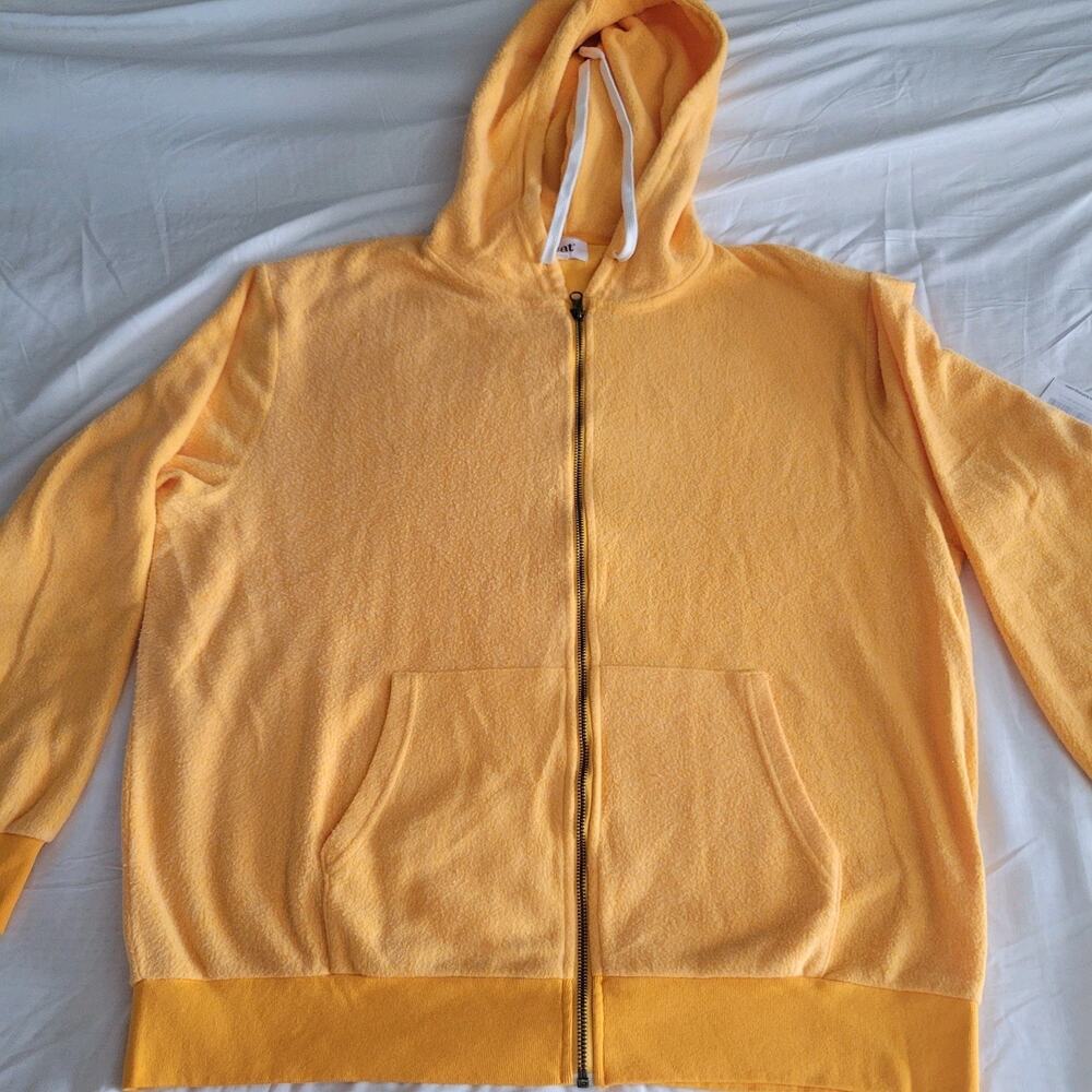 Men's Yellow Full-Zip Hooded Shirt